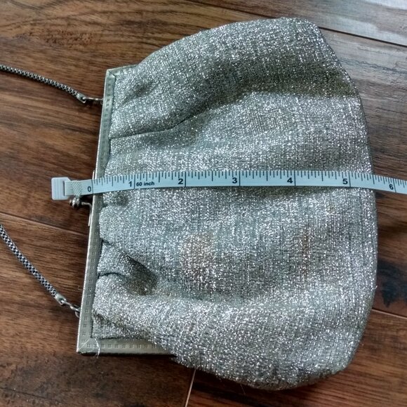Vintage Silver Lame Purse Kisslock GOLDCO Cocktail Handbag - Picture 10 of 10